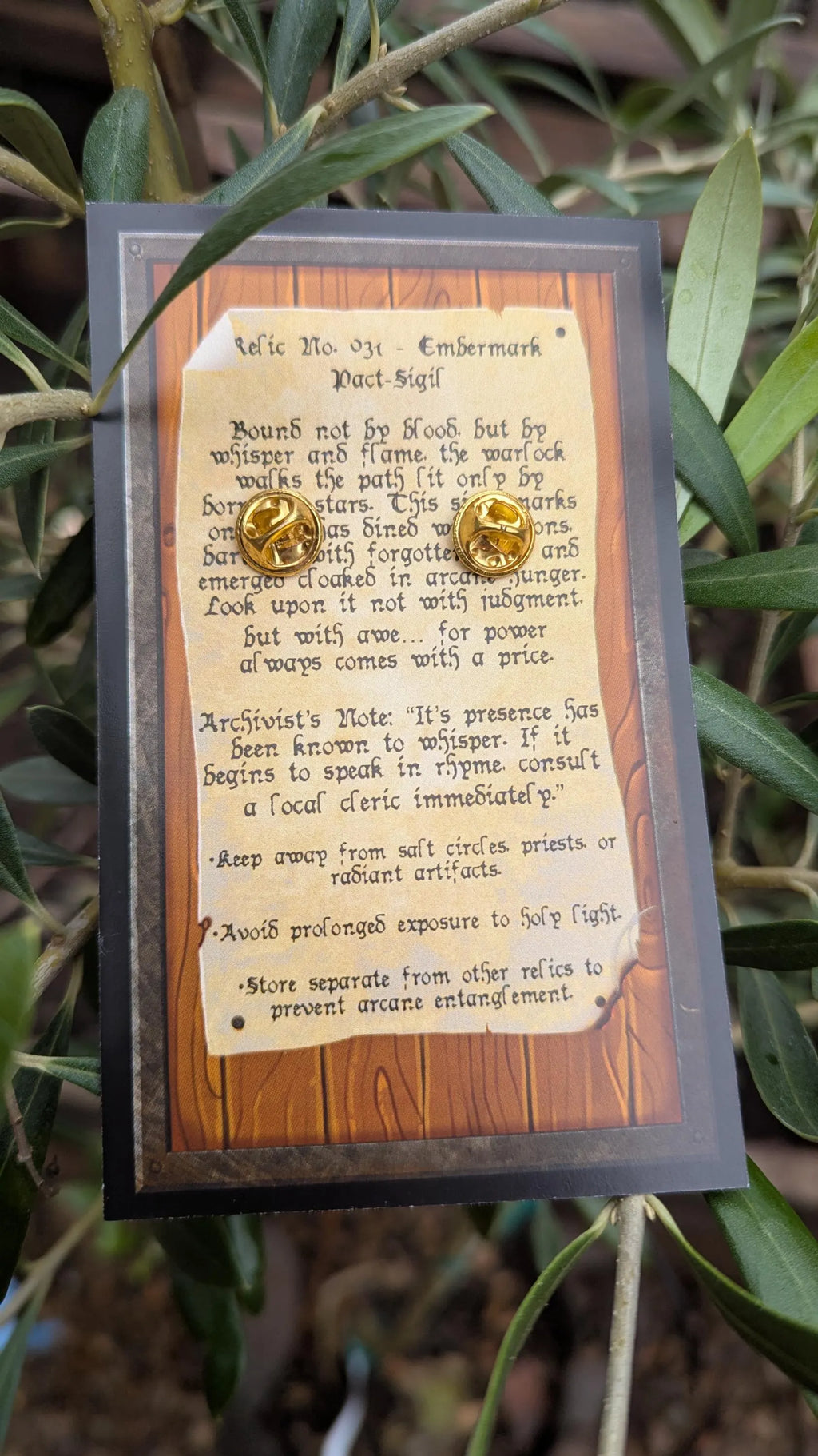 Enamel Pin- Warlock, DnD class pin, RPG Accessory