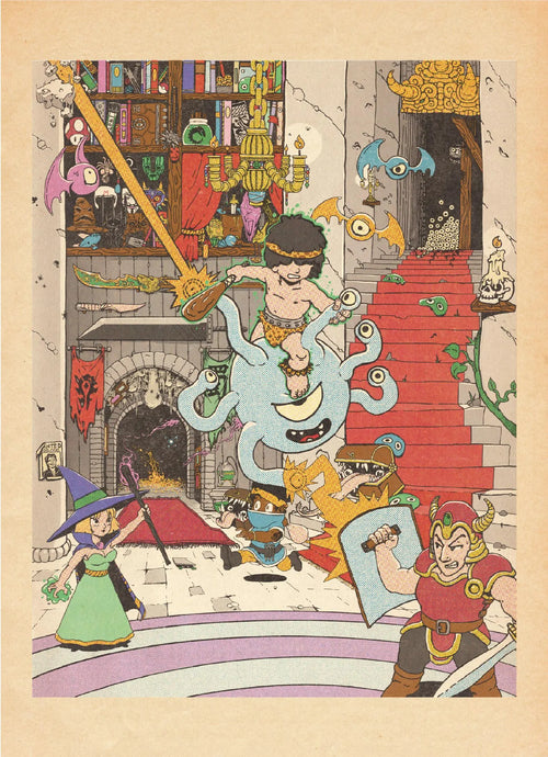 Art Print- Dungeon Battle: Dungeons and Dragons Fantasy RPG Illustration