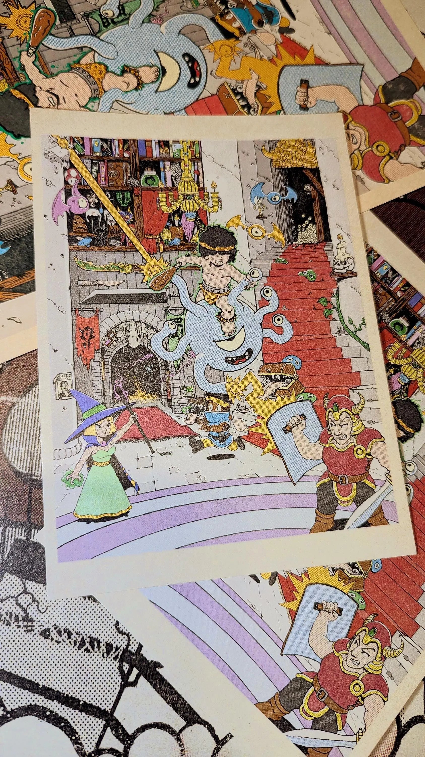 Art Print- Dungeon Battle: Dungeons and Dragons Fantasy RPG Illustration
