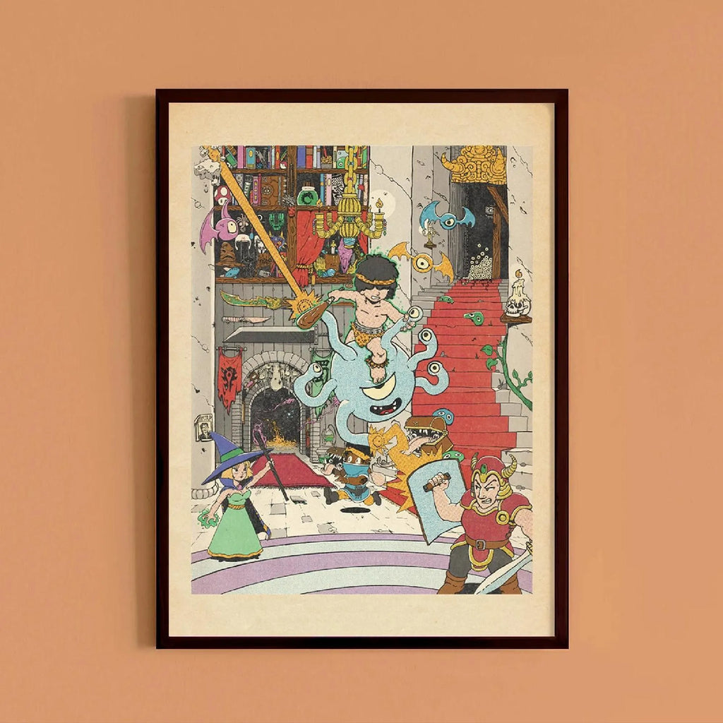 Art Print- Dungeon Battle: Dungeons and Dragons Fantasy RPG Illustration
