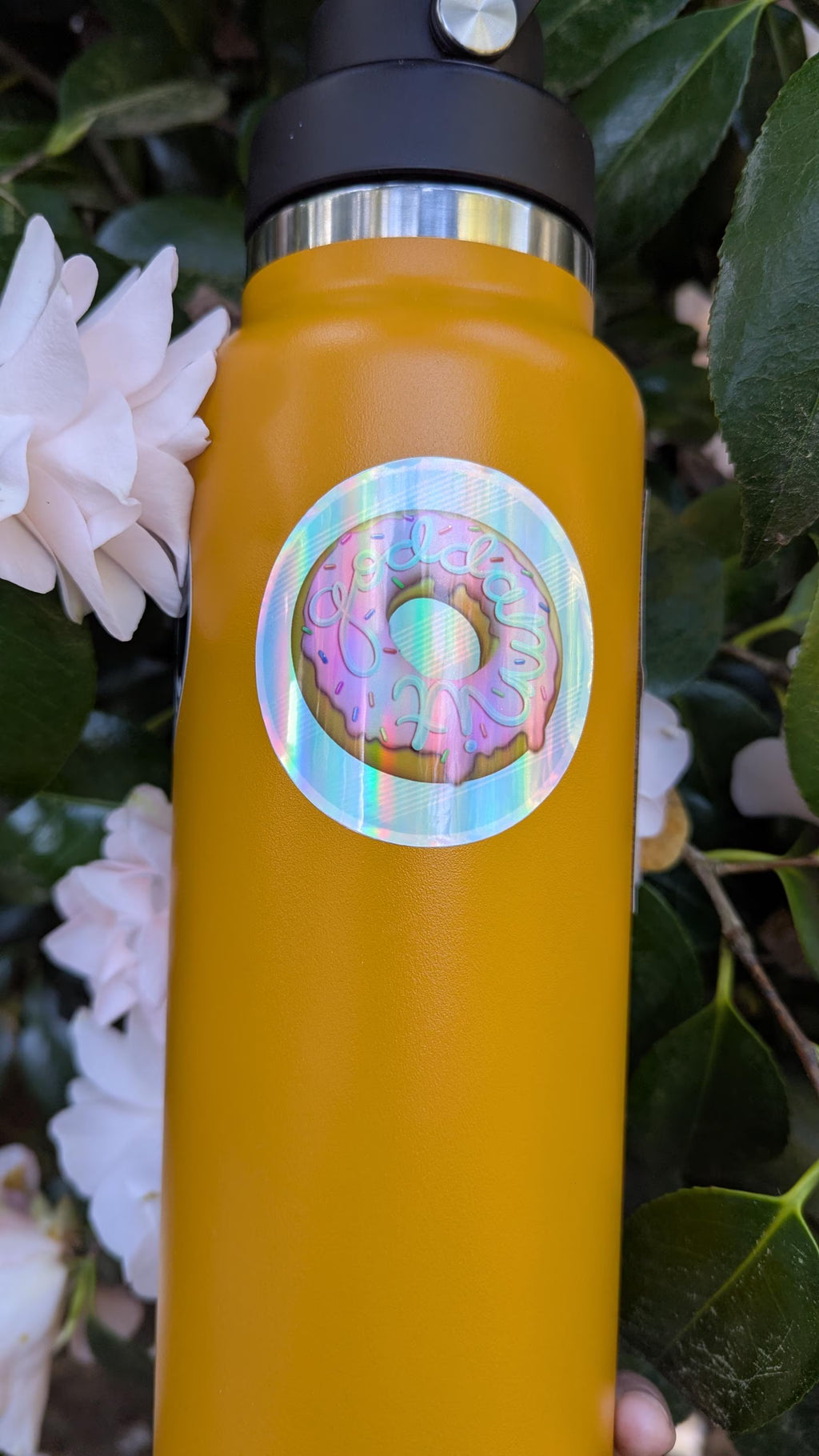 Vinyl Sticker- Dungeon Crawler Carl waterproof holographic, Goddamnit Donut