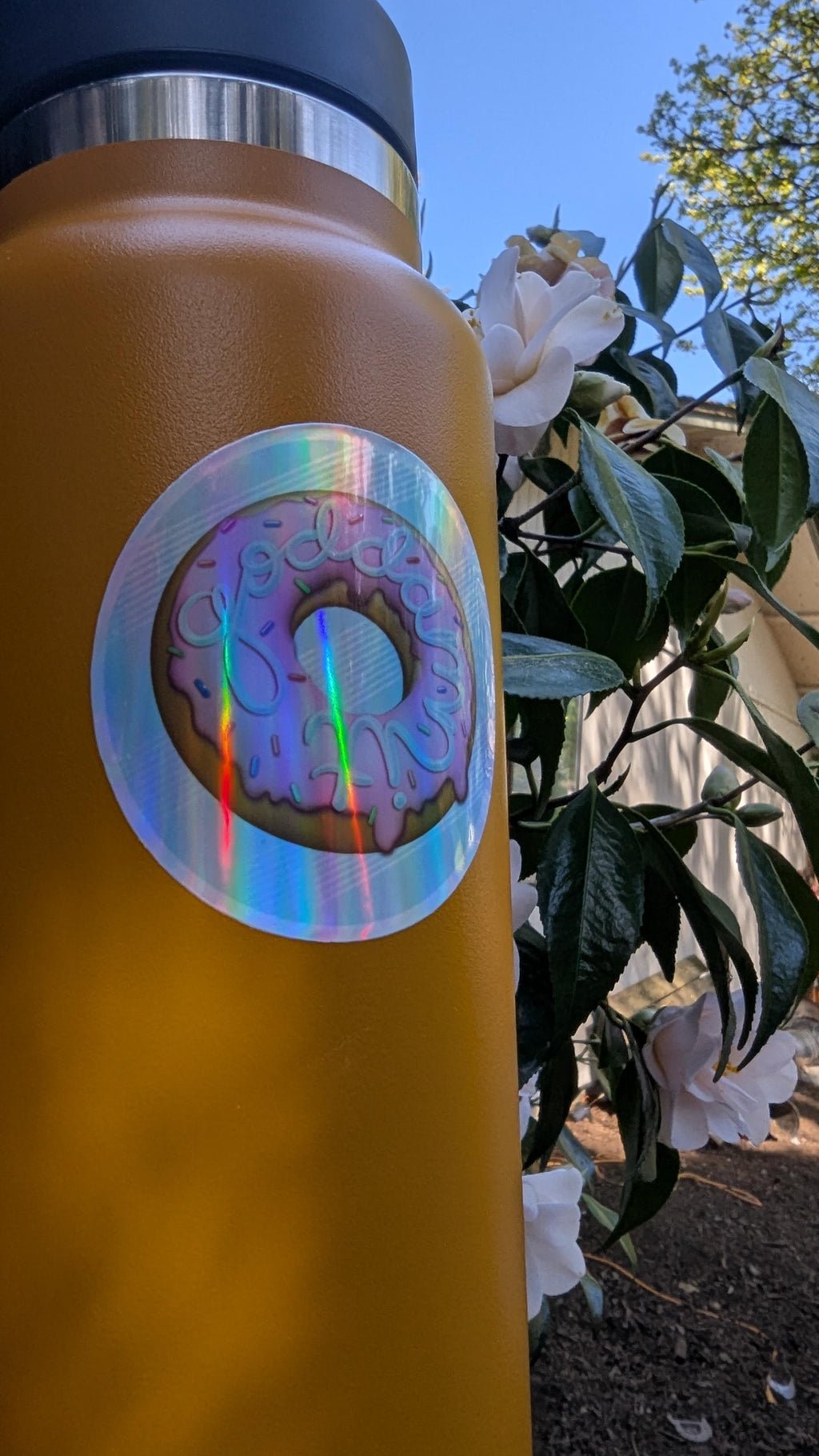 Vinyl Sticker- Dungeon Crawler Carl waterproof holographic, Goddamnit Donut