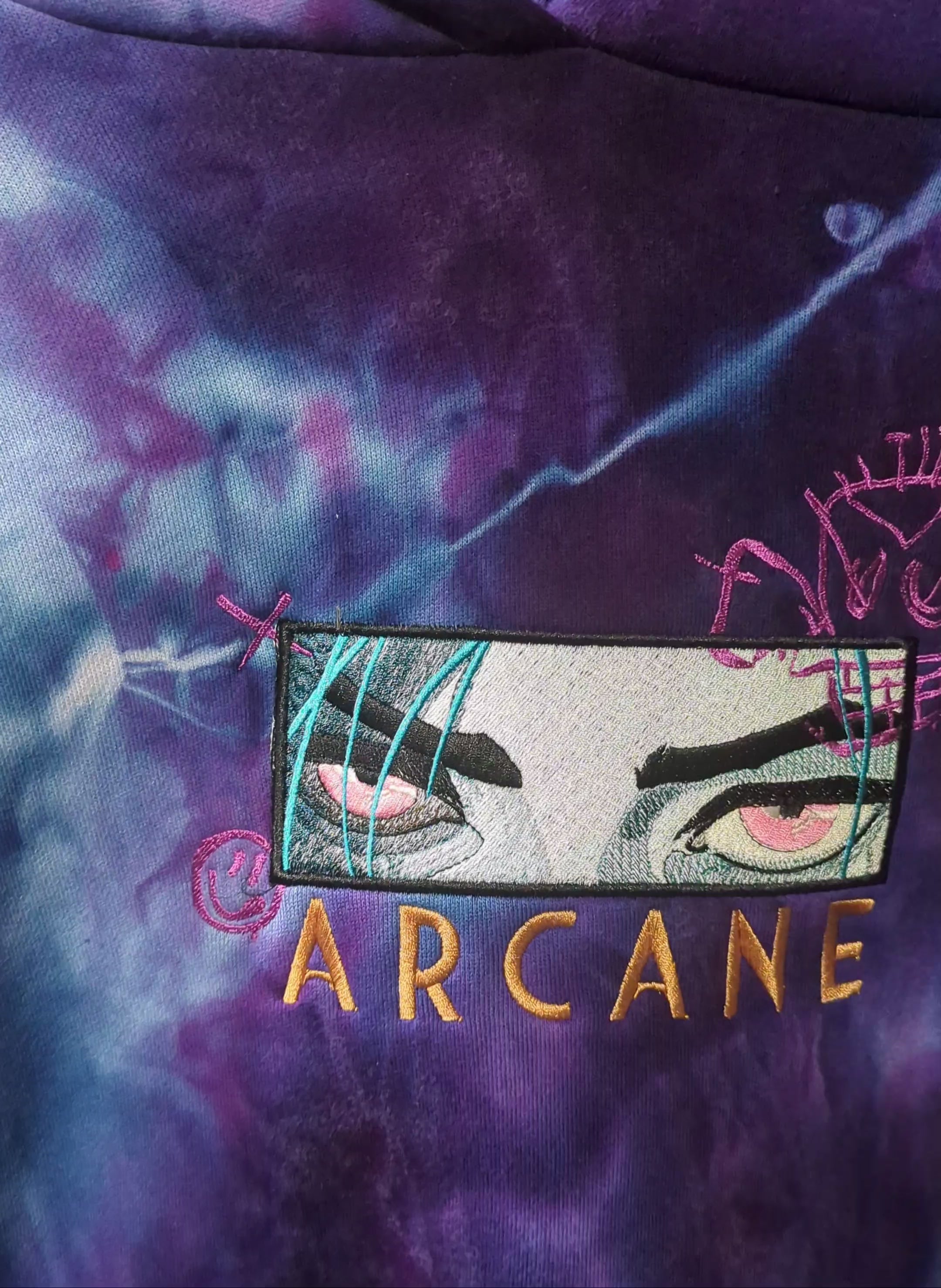 Hoodie- Arcane, League of Legends, Jinx: Oversized Heavyweight 100% Cotton (Medium)