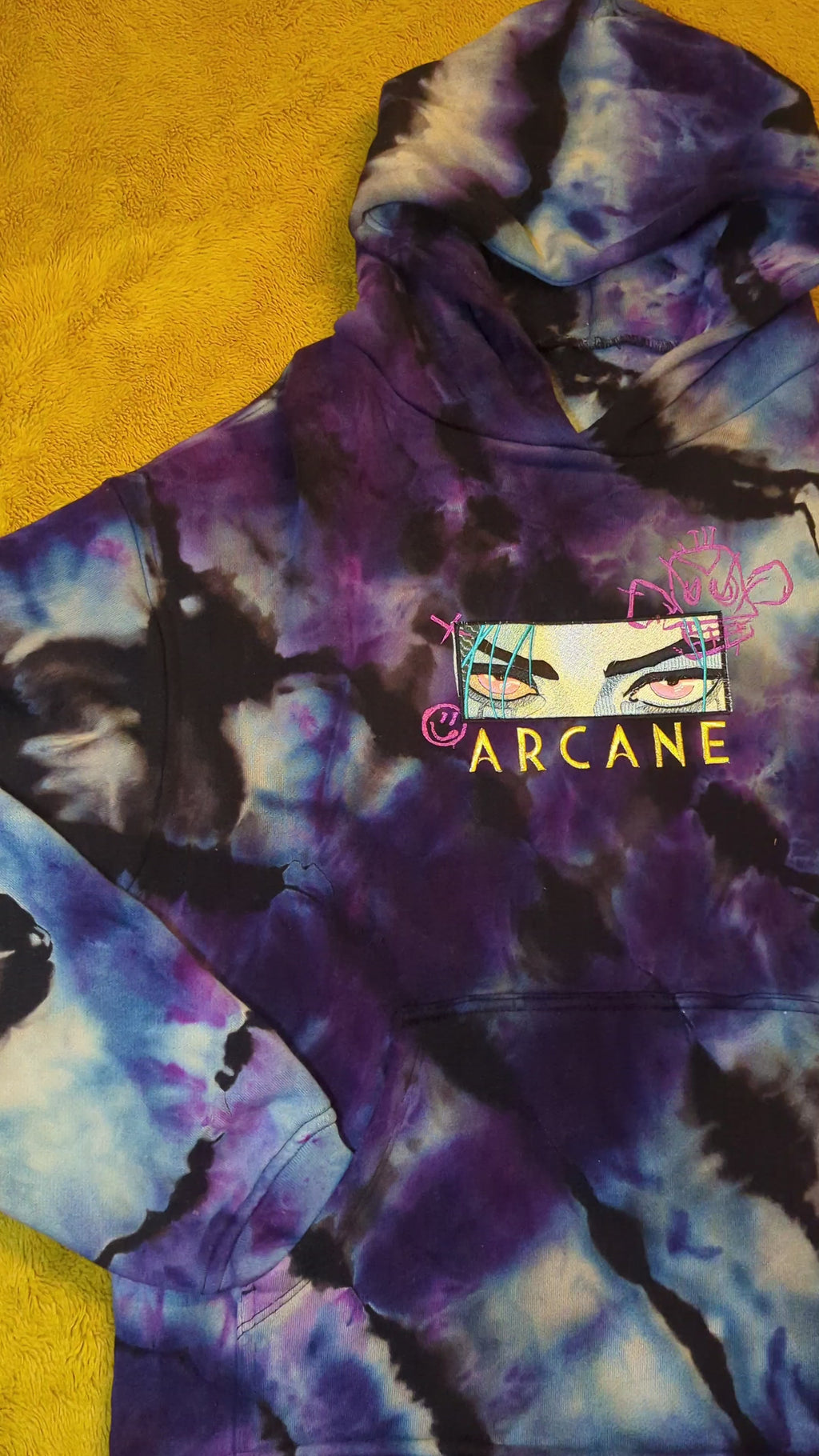 Hoodie- Arcane, League of Legends, Jinx: Oversized Heavyweight 100% Cotton (Small)