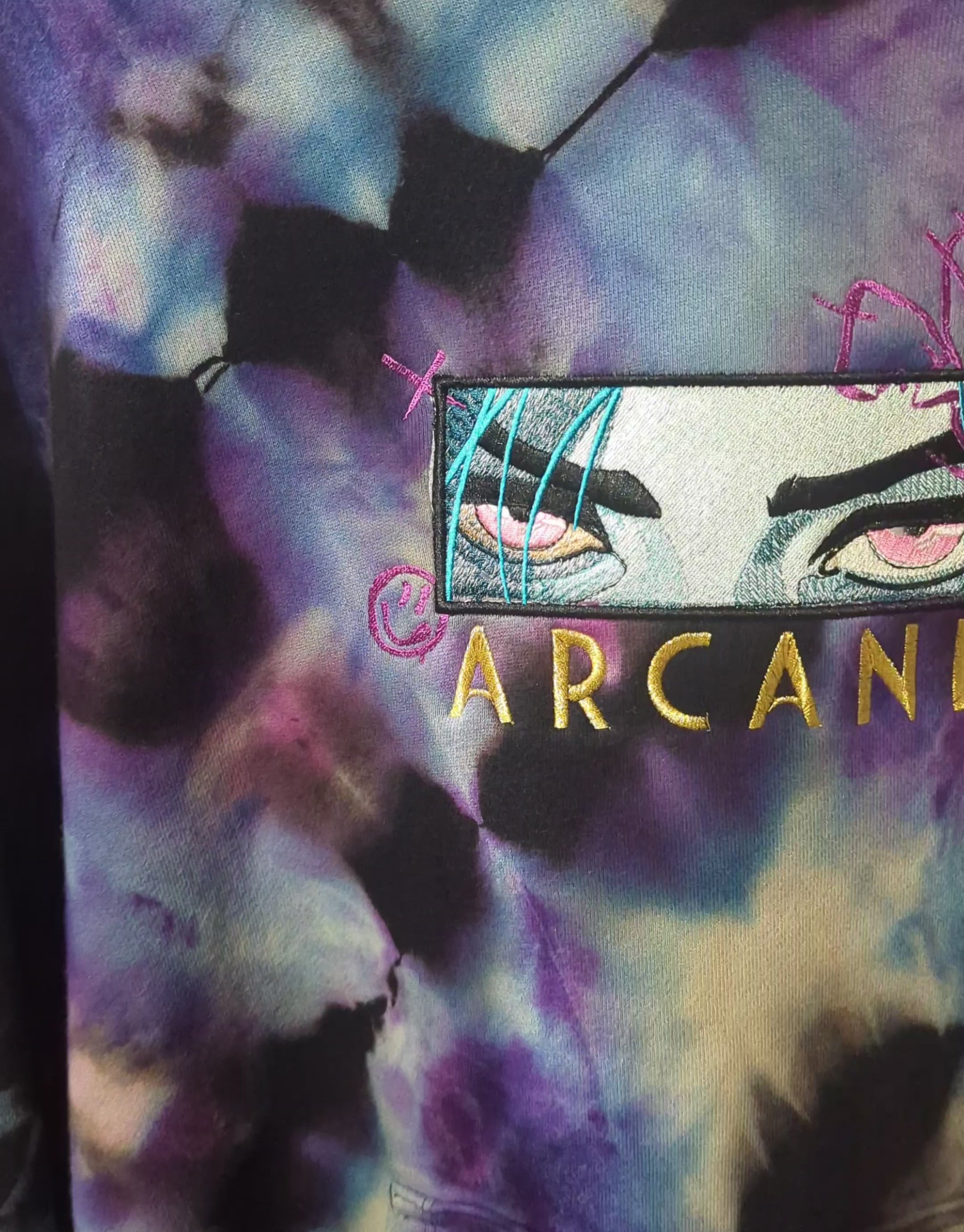 Hoodie- Arcane, League of Legends, Jinx: Oversized Heavyweight 100% Cotton (Large)