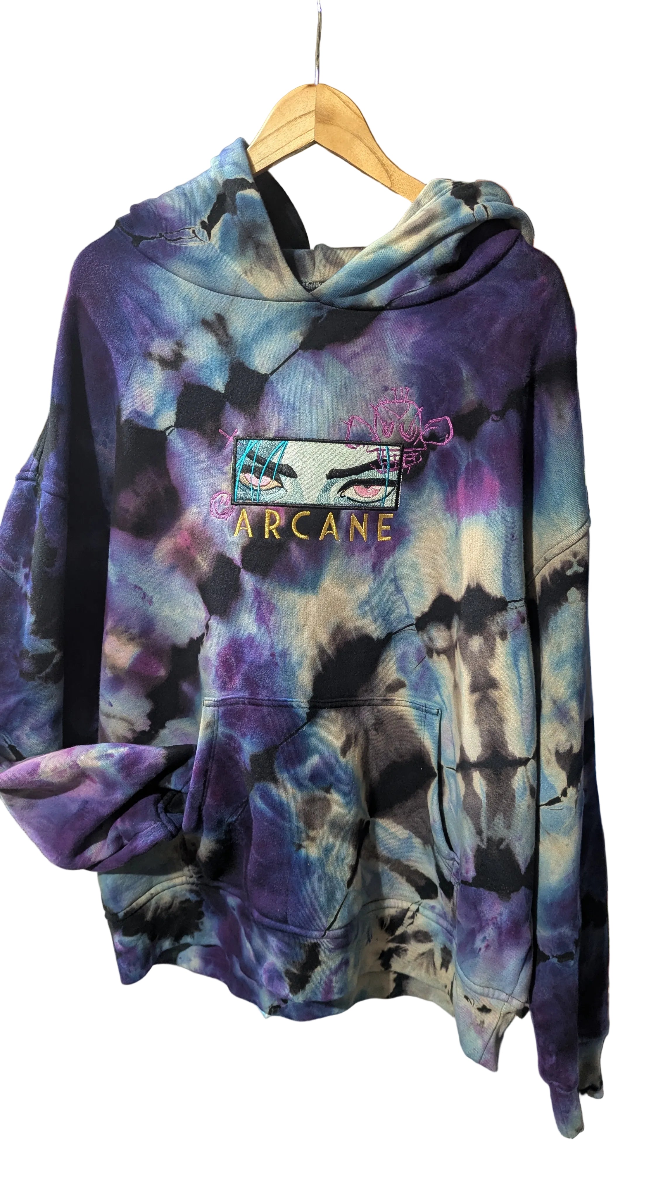 Hoodie- Arcane, League of Legends, Jinx: Oversized Heavyweight 100% Cotton (Large)