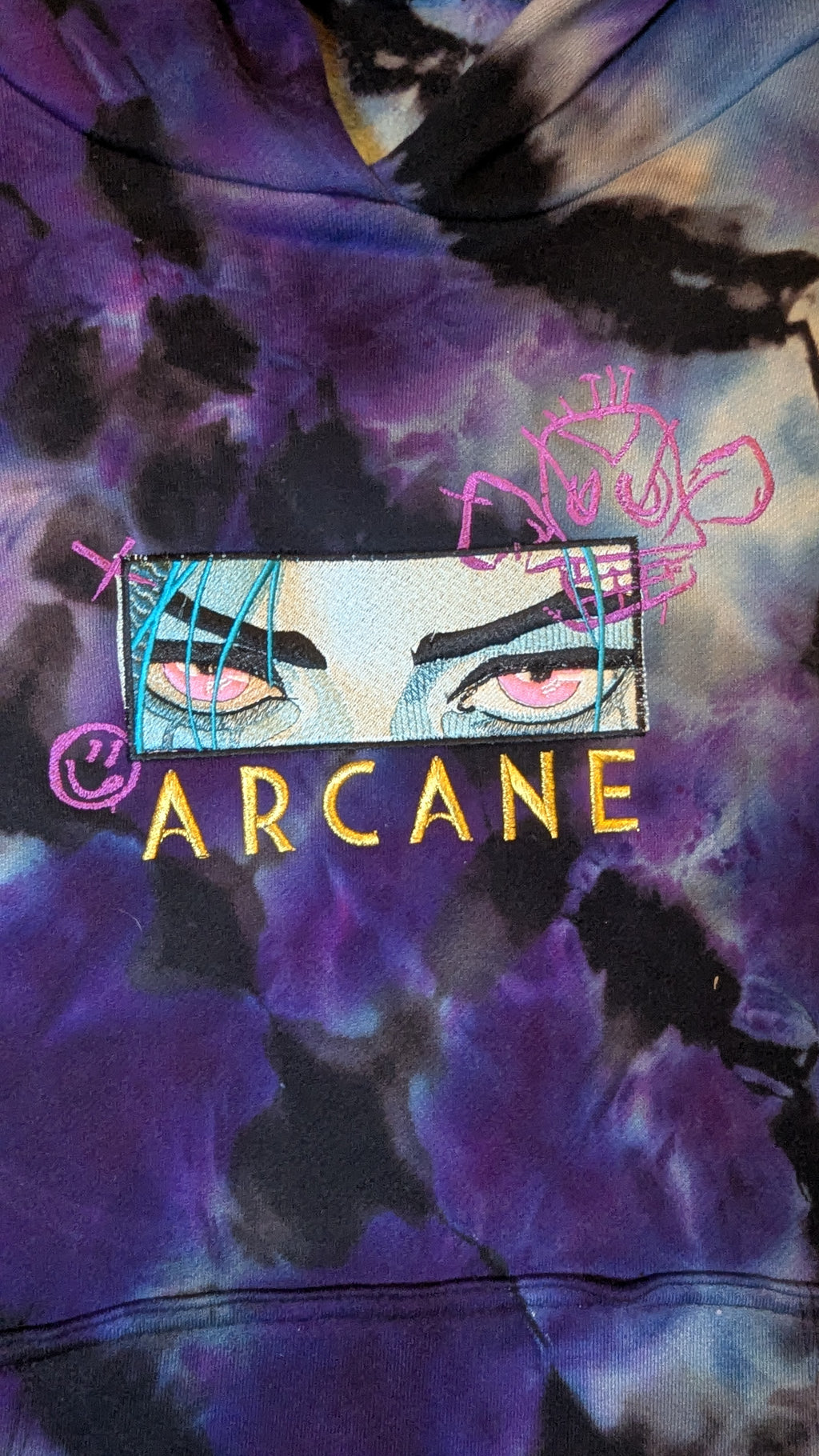 Hoodie- Arcane, League of Legends, Jinx: Oversized Heavyweight 100% Cotton (Small)