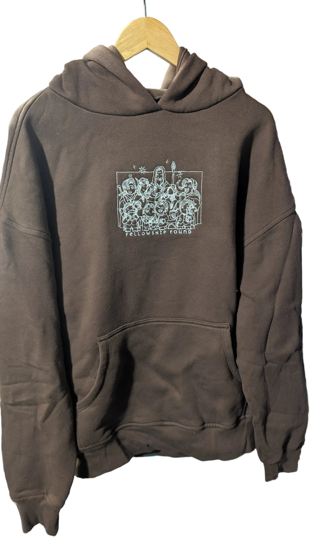 Hoodie- Lord of the Rings, Fellowship Found: Heavyweight Oversized 100% Cotton (Large)