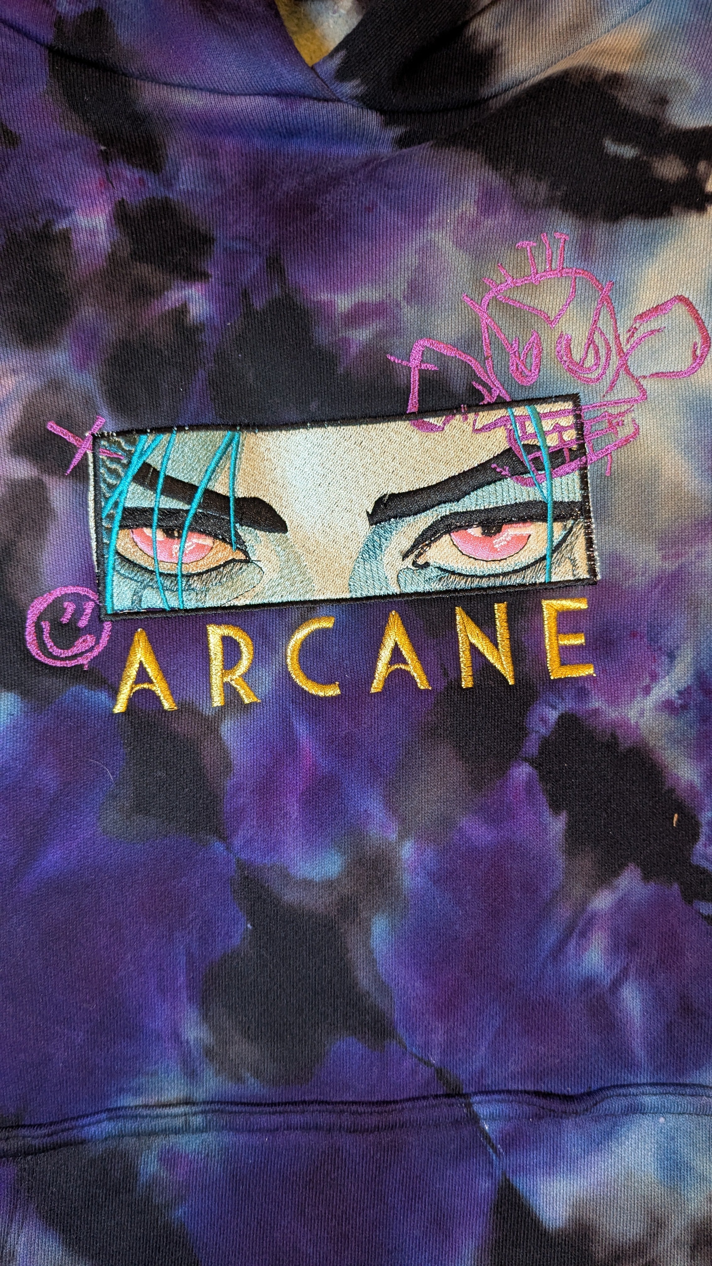 Hoodie- Arcane, League of Legends, Jinx: Oversized Heavyweight 100% Cotton (Small)