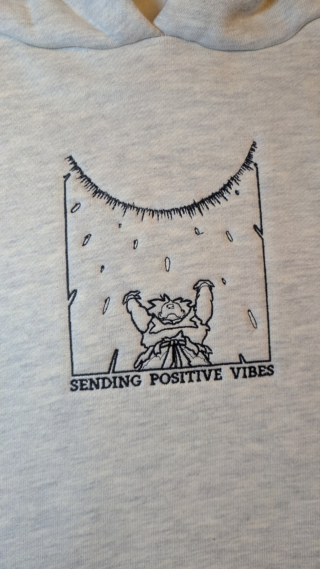 Hoodie- Goku, Sending Positive Vibes: Oversized Heavyweight 100% Cotton (Medium)